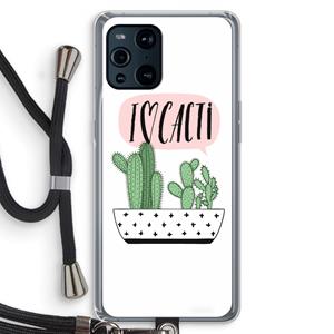 CaseCompany I love cacti: Oppo Find X3 Transparant Hoesje met koord