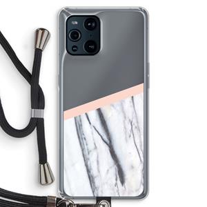 CaseCompany A touch of peach: Oppo Find X3 Transparant Hoesje met koord