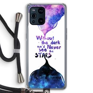 CaseCompany Stars quote: Oppo Find X3 Transparant Hoesje met koord