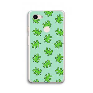 CaseCompany Groene blaadjes: Google Pixel 3 XL Transparant Hoesje