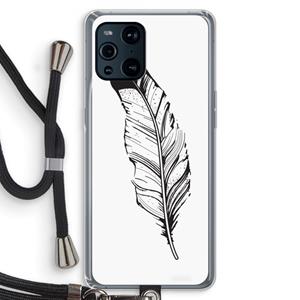 CaseCompany Pluim: Oppo Find X3 Transparant Hoesje met koord