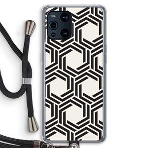 CaseCompany Geometrisch patroon: Oppo Find X3 Transparant Hoesje met koord