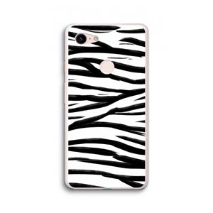 CaseCompany Zebra pattern: Google Pixel 3 XL Transparant Hoesje