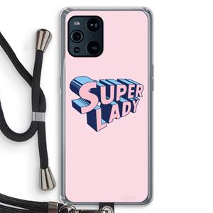 CaseCompany Superlady: Oppo Find X3 Transparant Hoesje met koord