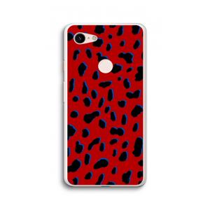 CaseCompany Red Leopard: Google Pixel 3 XL Transparant Hoesje