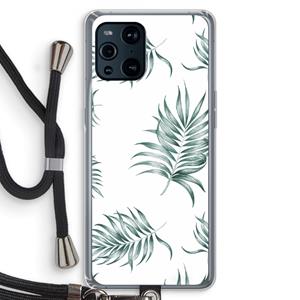 CaseCompany Simple leaves: Oppo Find X3 Transparant Hoesje met koord