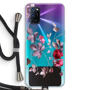 CaseCompany Mooie bloemen: Oppo A92 Transparant Hoesje met koord