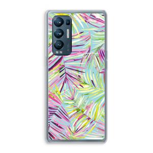 CaseCompany Tropical Palms Blue: Oppo Find X3 Neo Transparant Hoesje