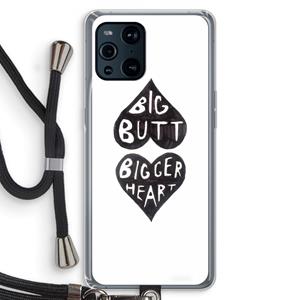 CaseCompany Big butt bigger heart: Oppo Find X3 Transparant Hoesje met koord