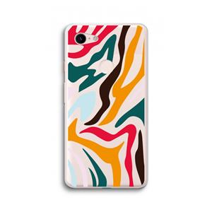 CaseCompany Colored Zebra: Google Pixel 3 XL Transparant Hoesje