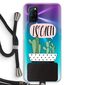 CaseCompany I love cacti: Oppo A92 Transparant Hoesje met koord