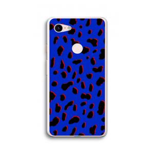 CaseCompany Blue Leopard: Google Pixel 3 XL Transparant Hoesje