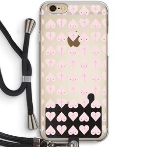 CaseCompany Ass 'n Titties: iPhone 6 / 6S Transparant Hoesje met koord
