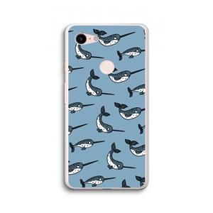 CaseCompany Narwhal: Google Pixel 3 XL Transparant Hoesje