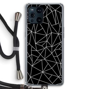 CaseCompany Geometrische lijnen wit: Oppo Find X3 Transparant Hoesje met koord