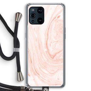 CaseCompany Peach bath: Oppo Find X3 Transparant Hoesje met koord