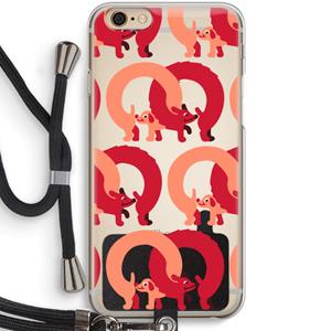 CaseCompany Dogs: iPhone 6 / 6S Transparant Hoesje met koord