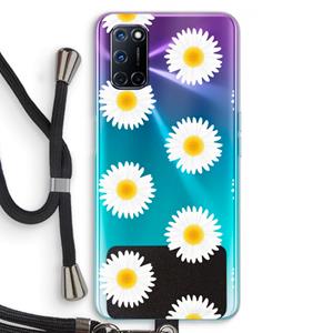 CaseCompany Margrietjes: Oppo A92 Transparant Hoesje met koord