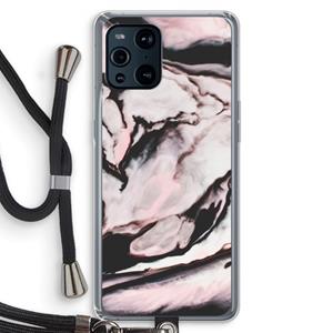CaseCompany Roze stroom: Oppo Find X3 Transparant Hoesje met koord