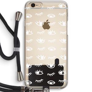 CaseCompany Eye pattern #3: iPhone 6 / 6S Transparant Hoesje met koord