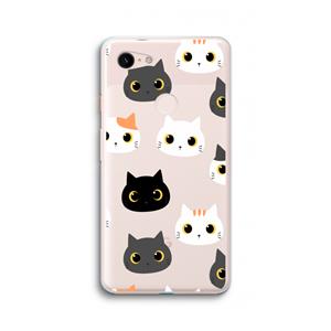 CaseCompany Katten: Google Pixel 3 XL Transparant Hoesje