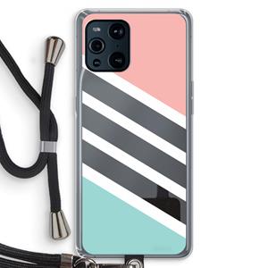 CaseCompany Strepen pastel: Oppo Find X3 Transparant Hoesje met koord