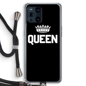 CaseCompany Queen zwart: Oppo Find X3 Transparant Hoesje met koord