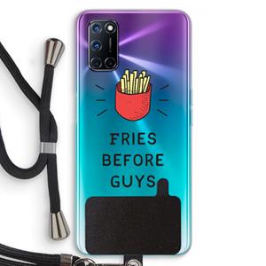 CaseCompany Fries before guys: Oppo A92 Transparant Hoesje met koord