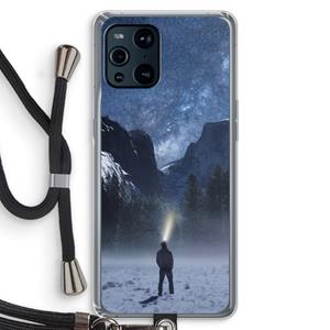 CaseCompany Wanderlust: Oppo Find X3 Transparant Hoesje met koord