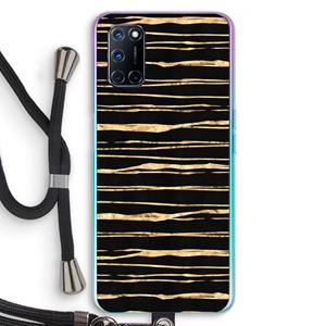 CaseCompany Gouden strepen: Oppo A92 Transparant Hoesje met koord