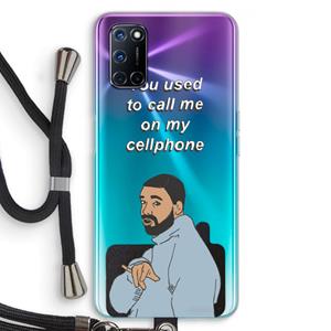 CaseCompany Hotline bling: Oppo A92 Transparant Hoesje met koord