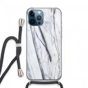 CaseCompany Gestreepte marmer: iPhone 13 Pro Max Transparant Hoesje met koord