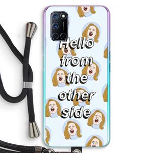CaseCompany Hello: Oppo A92 Transparant Hoesje met koord