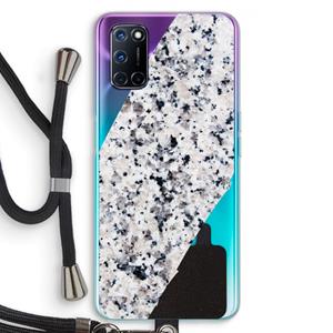 CaseCompany Gespikkelde marmer: Oppo A92 Transparant Hoesje met koord