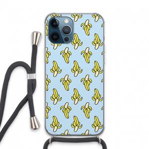 CaseCompany Bananas: iPhone 13 Pro Max Transparant Hoesje met koord