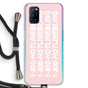 CaseCompany Hotline bling pink: Oppo A92 Transparant Hoesje met koord
