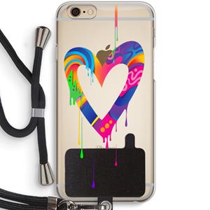 CaseCompany Melts My Heart: iPhone 6 / 6S Transparant Hoesje met koord