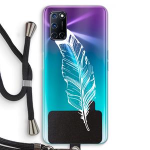 CaseCompany Pluim: Oppo A92 Transparant Hoesje met koord