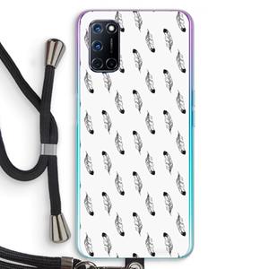 CaseCompany Pluimen: Oppo A92 Transparant Hoesje met koord