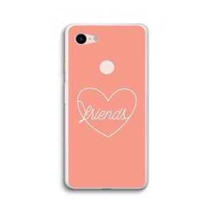 CaseCompany Friends heart: Google Pixel 3 XL Transparant Hoesje