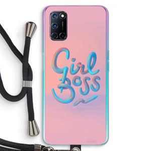 CaseCompany Girl boss: Oppo A92 Transparant Hoesje met koord