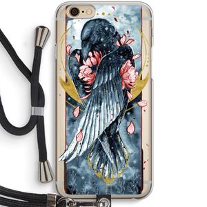 CaseCompany Golden Raven: iPhone 6 / 6S Transparant Hoesje met koord