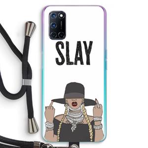 CaseCompany Slay All Day: Oppo A92 Transparant Hoesje met koord