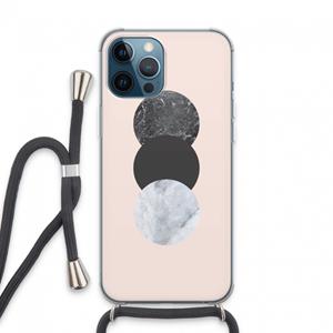 CaseCompany Marmeren cirkels: iPhone 13 Pro Max Transparant Hoesje met koord
