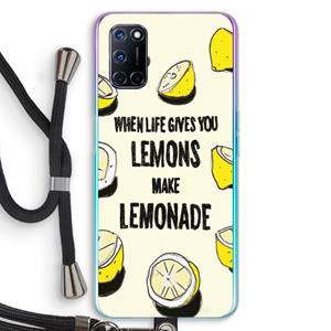 CaseCompany Lemonade: Oppo A92 Transparant Hoesje met koord