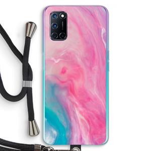 CaseCompany Roze explosie: Oppo A92 Transparant Hoesje met koord