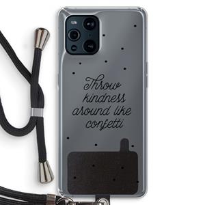CaseCompany Confetti: Oppo Find X3 Transparant Hoesje met koord