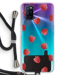 CaseCompany Framboosjes: Oppo A92 Transparant Hoesje met koord