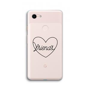 CaseCompany Friends heart black: Google Pixel 3 XL Transparant Hoesje