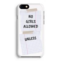 CaseCompany No Girls Allowed Unless: Volledig Geprint iPhone 7 Hoesje